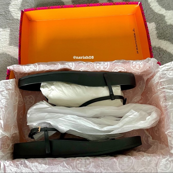 ☀️NWT☀️TORY BURCH Patos Sandals Black 7 - Picture 3 of 11